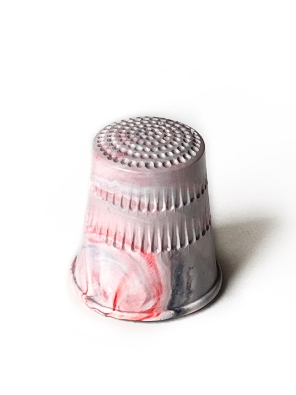 Vintage Pastel Thimble Plastic Swirl Purple Lavender Pink Size 9